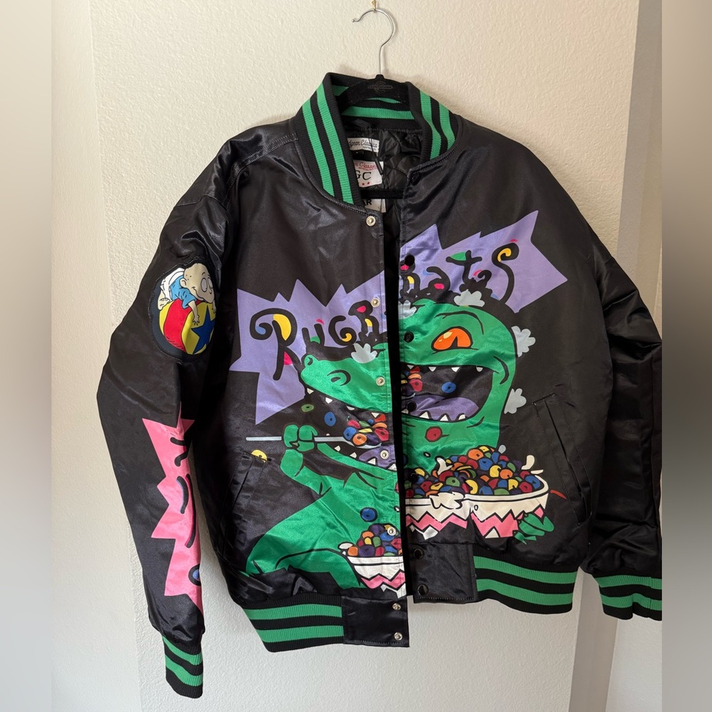 New Jacket - Black with Green and Pink Accents